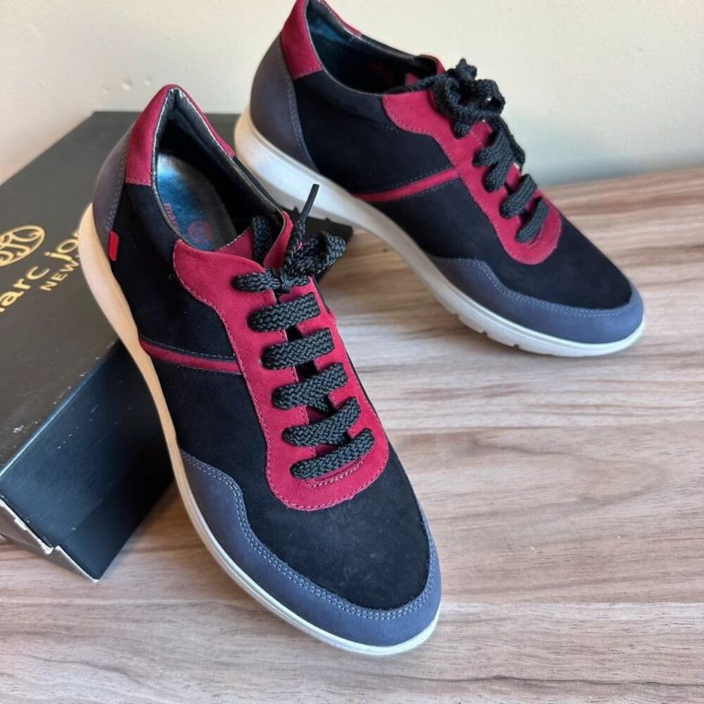 Marc Joseph Gramercy Women 9 Black Nubuck Leather Multi Color Sneakers Brazil